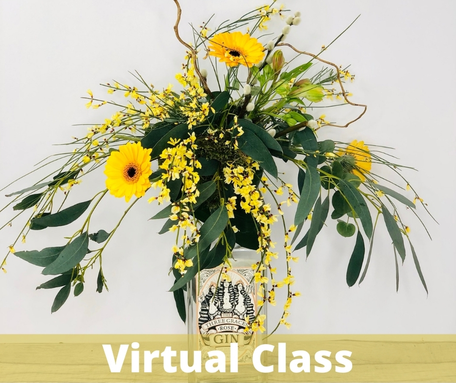 Learn how to make a Summer Bottle Arrangement - Virtual Class